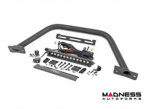 Ford Bronco Front Bumper Guard - Safari Bar - OE Modular Bumper - Rough Country - w/ 12in DRL Single Row Black Series LED